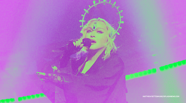 Capa da matéria publicada originalmente na Agência Tatu "Madonna no Brasil: Nordestinos vão ao Rio de Janeiro para show de encerramento da “Celebration Tour”". Foto de Matthew Rettenmund/SplashNews.com