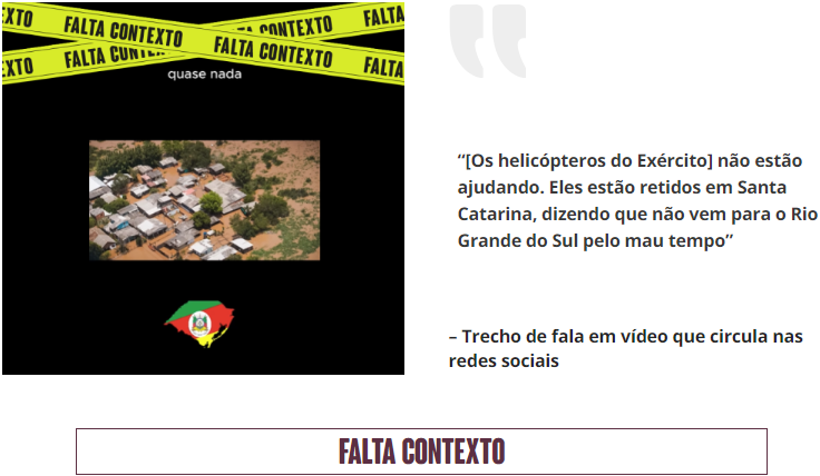 É falso que Exército enviou apenas 3 helicópteros para resgate das vítimas das enchentes no RS 3 Captura de tela 2024 05 10 084551 - É falso que Exército enviou apenas 3 helicópteros para resgate das vítimas das enchentes no RS