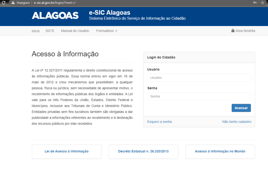 Confira como solicitar informações via LAI aos principais órgãos públicos de AL 2 ESIC GOVERNO DE ALAGOAS - Confira como solicitar informações via LAI aos principais órgãos públicos de AL