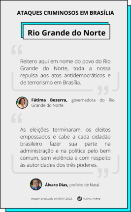 Rio Grande do Norte - Autoridades nordestinas repudiam atentados em Brasília