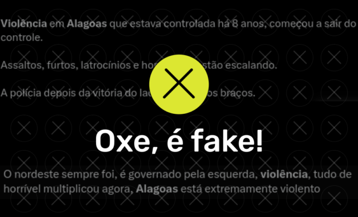 É falso! Violência em Alagoas não aumentou em 2023 2 capa fake violencia alagoas - É falso! Violência em Alagoas não aumentou em 2023
