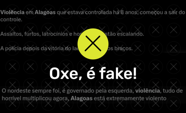 capa fake violencia alagoas - É  falso! Violência em Alagoas não aumentou em 2023