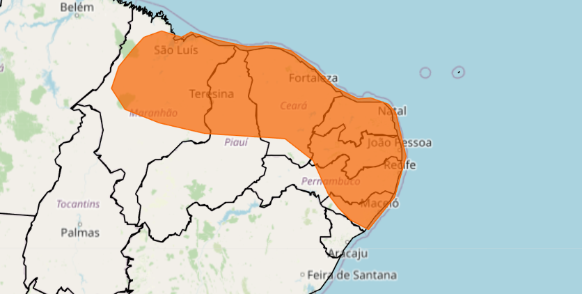 image 6 1 - Inmet emite alerta laranja para chuvas intensas no Nordeste nesta segunda (26)