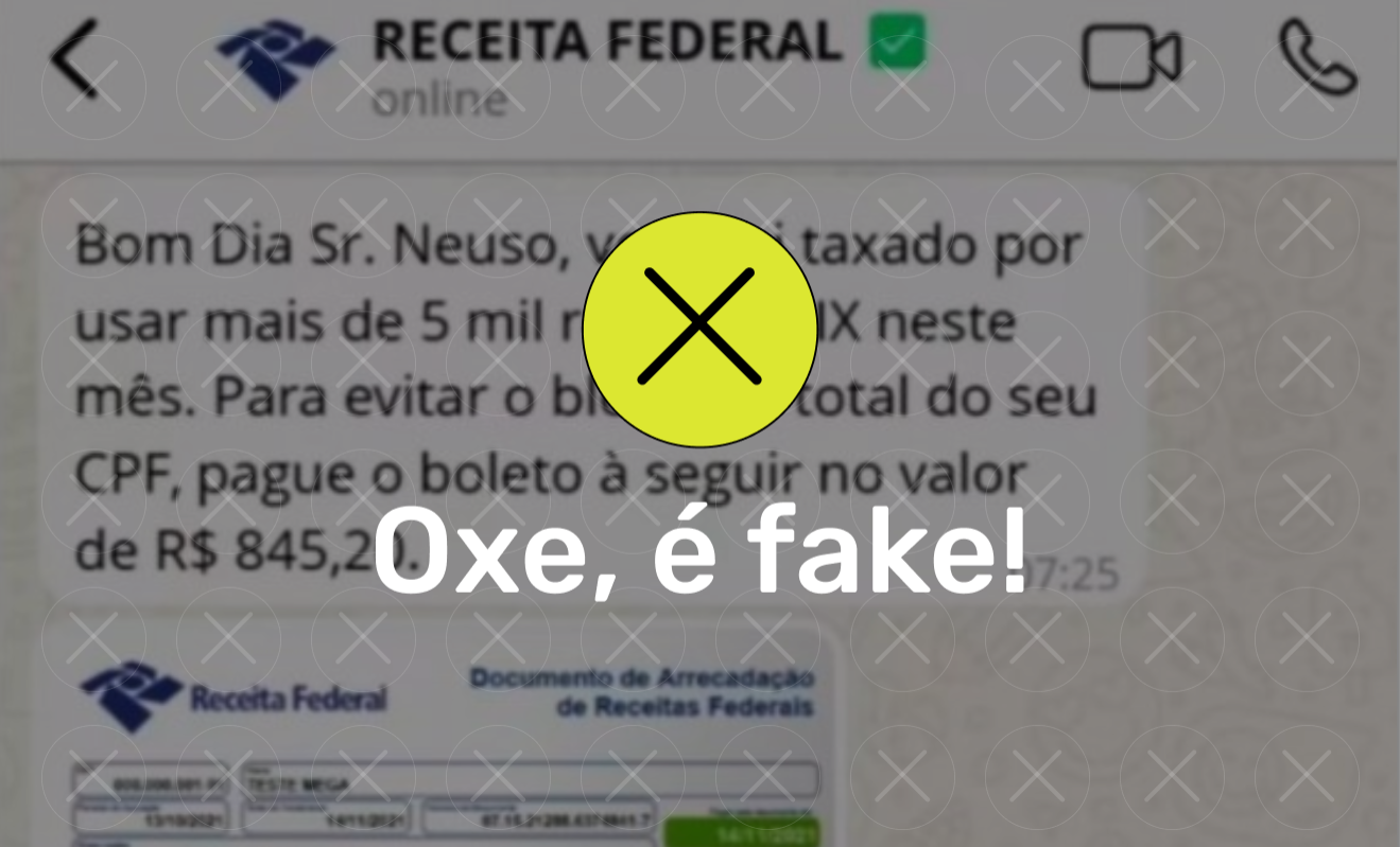 É falso que Receita Federal envie boleto com taxa sobre PIX 1 Receita Federal não envia boleto